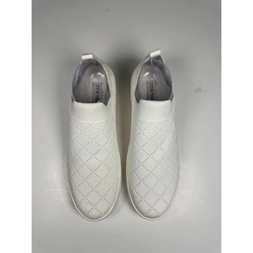 Steve Madden Branson BRAN08S1 Sneakers Womens 10 M White Low Top Slip On Shoes